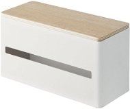 Zásobník na papírové ubrousky Yamazaki Rin 4766, kov/dřevo, bílý - Tissue Box