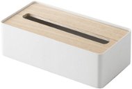 Zásobník na papírové ubrousky Yamazaki Rin 7730, kov/dřevo, bílý - Tissue Box