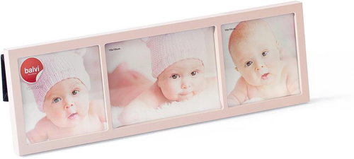 Balvi Photo frame Petit 26189, metal, 10×10cm / 10×15cm (2×), pink - Photo Frame - Main image