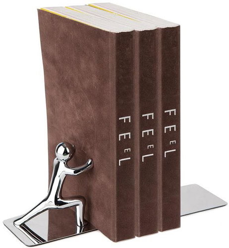 Balvi Bookstops Mr. Strong 23600, metal, chrome - Book Stopper - Main image