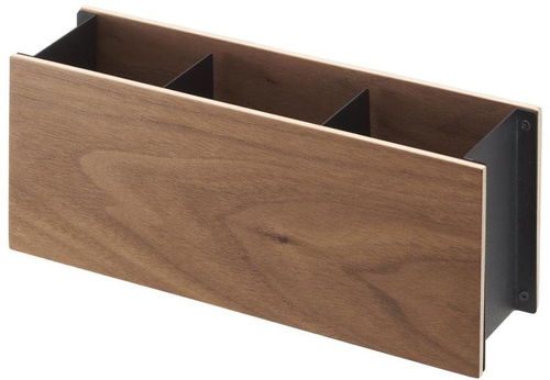 Yamazaki Multifunkční stojánek Rin 2731, kov/dřevo, š.25 cm, černý - Stojánek na tužky - Hlavní obrázek