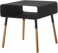 Yamazaki Odkládací stolek s poličkou Plain 4230, kov/dřevo, černý - Odkládací stolek