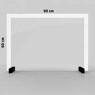 SKLENĚNÁ přepážka 4 mm Bezpečný Prostor 90x60 cm, bílý rám - Ochranný kryt
