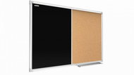 Allboards, Cork and magnetic chalkboard COMBI in aluminium frame - 60x40 cm, CO64BKB - Board