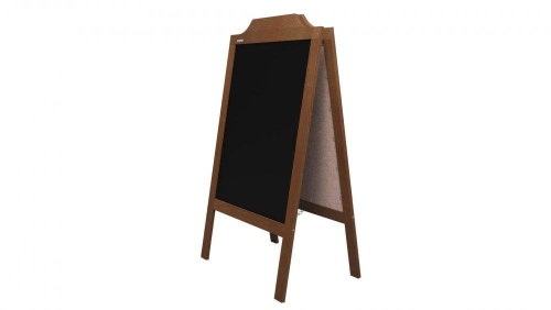Allboards advertising hook with chalkboard 100x60 cm - decorative top frame, PK75WAVE - Board - Main image