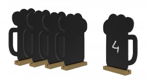 Black chalk double-sided table board - BEER set of 4 with stands, KPL-BEER4 - Board - Main image