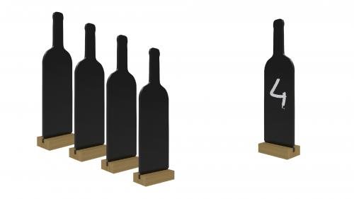 Black chalk double-sided table board - WINE set of 4 with stands, KPL-WINE4 - Board - Main image