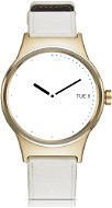 TCL MOVETIME Smart Watch Leather Gold/White - Smartwatch