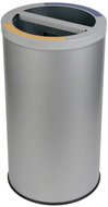 AlDA STREAM DUO sorted waste bin with inner metal container 2 × 30 L, Stainless steel grey - Rubbish Bin