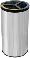 AlDA STREAM TRIO sorted waste bin with inner metal container 3 × 20 L, Stainless steel glossy - Rubbish Bin