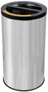 AlDA STREAM DUO sorted waste bin with bag holder 2 × 35 L, Stainless steel glossy - Rubbish Bin