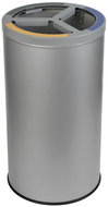 AlDA STREAM TRIO sorted waste bin with bag holder 3 × 25 L, Stainless steel grey - Rubbish Bin