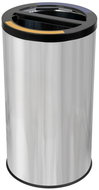 AlDA STREAM DUO sorted waste bin with inner metal container 2 × 30 L, Stainless steel polished - Rubbish Bin