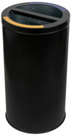 AlDA STREAM DUO sorted waste bin with inner metal container 2 × 30 L, Stainless steel black - Rubbish Bin