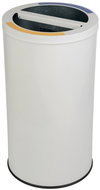 AlDA STREAM DUO sorted waste bin with inner metal container 2 × 30 L, Stainless steel white - Rubbish Bin
