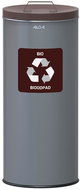 Alda Sorted waste bin Eko 45 l, brown lid - bio, painted steel, grey - Rubbish Bin