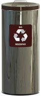 Alda Waste bin Eko 45 l, brown lid - bio, glossy stainless steel - Rubbish Bin