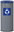Sorted waste bin Eko 45 l, blue lid - paper, painted steel, grey