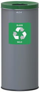 Alda Sorted waste bin Eko 45 l, green lid - glass, painted steel, grey - Rubbish Bin