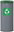 Sorted waste bin Eko 45 l, green lid - glass, painted steel, grey