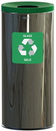 Alda Waste bin Eko 45 l, green lid - glass, glossy stainless steel - Rubbish Bin