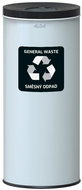 Alda Sorted waste bin Eko Nord 45 l, black lid - mix, painted steel, white - Rubbish Bin