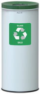 Alda Sorted waste bin Eko Nord 45 l, green lid - glass, painted steel, white - Rubbish Bin