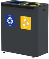 Alda Sorted Waste Set Eko Star Station 2 × 60 l, painted steel, grey - Rubbish Bin