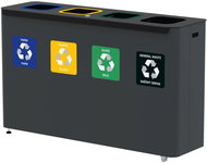 Alda Sorted Waste Set Eko Star Station 4 × 60 l, painted steel, grey - Rubbish Bin