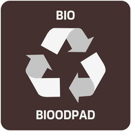 Alda Sticker for waste bin for sorted waste - BIO, brown, 17,5 × 17,5 cm - Self-Adhesive Labels