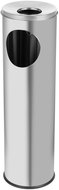ALDA Waste bin with ashtray Cigarette Pillar 15 L, Stainless steel matt - Rubbish Bin