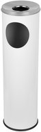 ALDA Waste bin with ashtray Cigarette Pillar 15 L, painted steel, white - Rubbish Bin