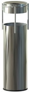 ALDA Outdoor waste bin with ashtray Prestige Pillar 15 L, Stainless steel bright - Rubbish Bin