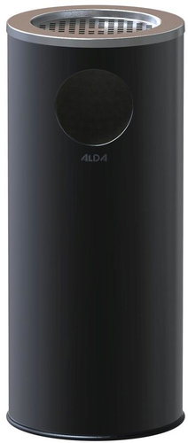 ALDA Outdoor waste bin with ashtray Marco 34 L, painted steel, black - Rubbish Bin - Main image