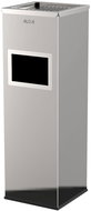 ALDA Outdoor waste bin with ashtray Mirage 22 L, glossy stainless steel - Rubbish Bin