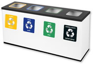 Alda Sorted Waste Set Eko Station Mini 4 × 12 l, painted steel, black lid, white - Rubbish Bin