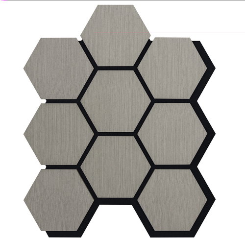 ALFI style Acoustic panel with wood veneer, hexagon, decor oak, dark - Acoustic Panel - Main image