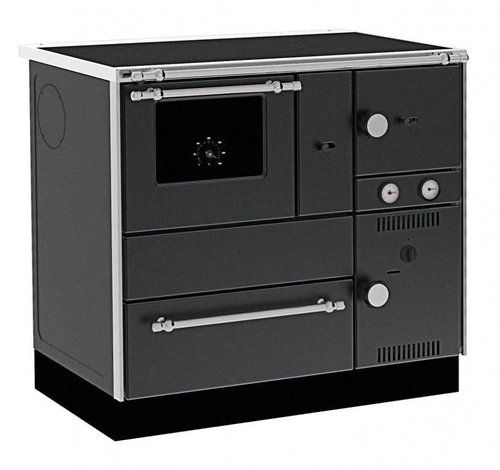 ALFA PLAM Stove ALFA TERM 27*NR*ECO*A - L for TP with heat exchanger, left, anthracite, 150 mm, 27 k - Solid Fuel Stove - Main image