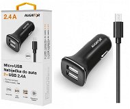 ALIGATOR MicroUSB with 2x USB outputs 2.4A, TCH, Black - AC Adapter