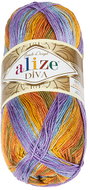 Alize Příze DIVA batik 100 g - 7794 oranžová, fialová, modrá - Yarn