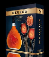 MEUKOW VSOP 700ml 40% + 2x Glass GB - Cognac
