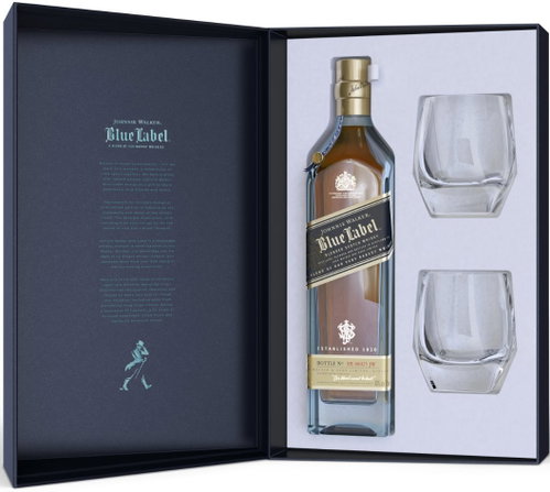 JOHNNIE WALKER Blue Label 60y 700 ml 40% + 2x lGass GB - Whisky - Main image