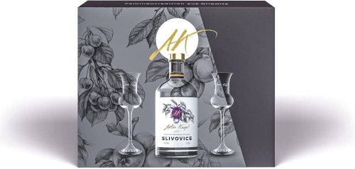 Anton Kaapl Slivovice 0,5l 47% + 2x glass GB - Spirit - Main image
