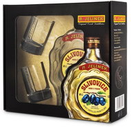 Rudolf Jelinek Slivovice alarm clock 0,5l 45% + two glasses GB - Spirit