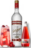 Vodka & Raspberry - Stolichnaya Vodka 1l 40% + Bohemsca Organic garden lemonade Raspberry and Mint 5 - Vodka