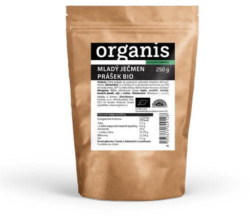 Organis Bio Young Barley Powder Organic 250g - Dietary Supplement - Main image