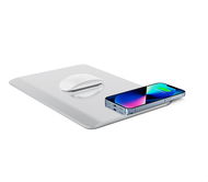 Cubenest S1M2 hliníková ergonomická podložka pod myš s bezdrátovým nabíjením - stříbrná  - Podložka pod myš