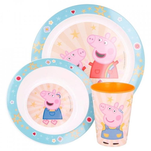 Alum Three-piece set of dishes for children Pepa Pig - blue/orange - Children's Dining Set - Main image