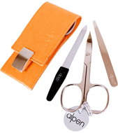 ALPEN Leather manicure set with magnetic closure, orange - Manicure Set