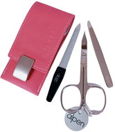 ALPEN Manicure set leather with magnetic closure, pink - Manicure Set